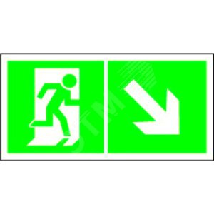 Знак безопасности PP-36162.E36''Напр. к эвакуационному выходу направо вниз''