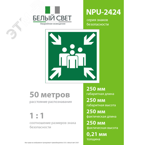 Знак безопасности NPU-2424.E21''Пункт (место) сбора'' 4