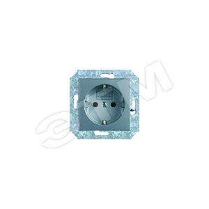 CITY Розетка х 1 с/з с.ш. в рамку  серебро - GUSI Electric
