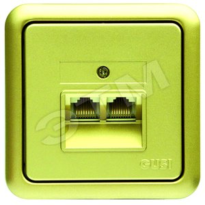 GUSI Розетка компьютерн х 2 рамку  золото - GUSI Electric