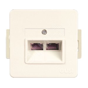 Extra МЕХАНИЗМ Роз. Комп.+Тел. (RJ45 CAT 5, RJ45), СП, Беж - GUSI Electric