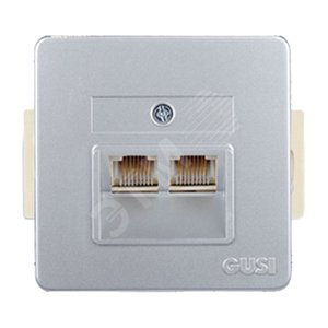 GUSI Extra МЕХАНИЗМ Роз. Комп.+Тел. (RJ45 CAT 5, RJ45), СП, Серебро (C1КТ - 004) - GUSI Electric