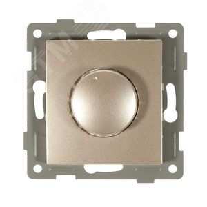 Диммер Bravo, 500 W, механизм, с накладкой и воротком, шампань - GUSI Electric
