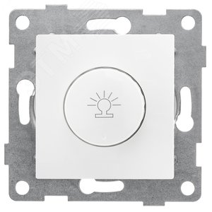 Диммер Bravo, 500 W, механизм, с накладкой и воротком, белый - GUSI Electric