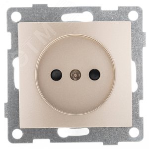 Розетка однопостовая Bravo б/з с з/ш, механизм, 16А, 250В, шампань - GUSI Electric