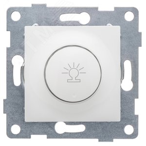 Диммер Ugra, 500 W, механизм, с накладкой и воротком, белый - GUSI Electric