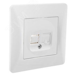 GUSI Ugra Розетка  компьютерная RJ45, одинарная, скрытая установка,  с  одноместной  рамкой С1110-00 - GUSI Electric