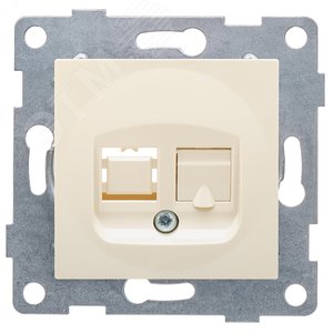 Розетка компьютерная RJ45 Ugra, механизм, одинарный, бежевый - GUSI Electric