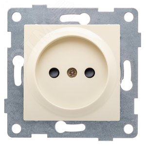 Розетка однопостовая Ugra б/з с з/ш, механизм, 16А, 250В, бежевый - GUSI Electric