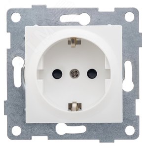 Розетка однопостовая Ugra с/з с з/ш, механизм, 16А, 250В, белый - GUSI Electric