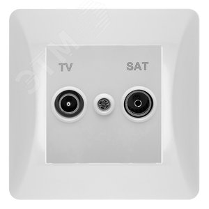 GUSI Ugra Розетка  TV+ SAT, оконечная, скрытая  установка,  с  одноместной  рамкой С1110-001. Цвет белый. - GUSI Electric