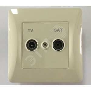 GUSI Ugra Розетка  TV+ SAT, оконечная, скрытая  установка,   с  одноместной  рамкой С1110-003. Цвет - GUSI Electric