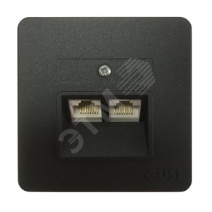 Extra МЕХАНИЗМ Роз. Комп.+Тел. (RJ45 CAT 5, RJ45), СП, Графит - GUSI Electric