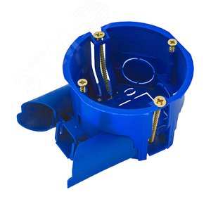 Подрозетник для полых стен 68х45, IP 30 с кабель-каналом, синий - GUSI Electric
