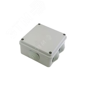 Коробка распределительная 100?100?50 6 муфт д32, крышка на винтах, IP55, открытой проводки, серый - GUSI Electric
