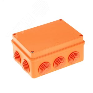 Коробка распределительная 150?110?70 10 муфт д32, крышка на винтах, IP55, открытой проводки, негорючая, ПВ-0, оранжевый - GUSI Electric