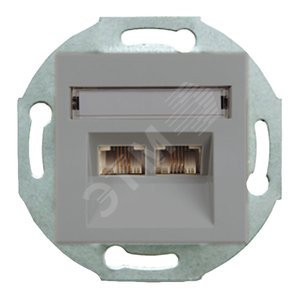 City  МЕХАНИЗМ Роз. Комп.+Тел. (RJ45 CAT 5, RJ45), СП, Серебро - GUSI Electric