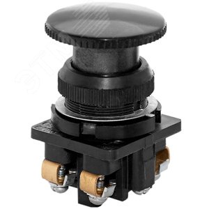 КЕ-021 У3 исп.1, черный, 2з, гриб без фиксации, IP40, 10А, 660В, выключатель кнопочный  (ЭТ) - Электротехник