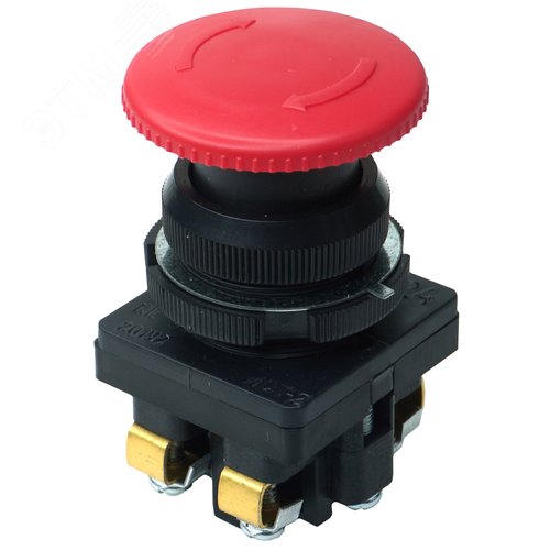 КЕ-201 У2 исп.2, красный, 1з+1р, гриб с фиксацией, IP54, 10А, 660В, выключатель кнопочный  (ЭТ) (ET561481)