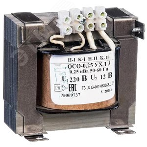 Трансформатор ОСО-0,25 УХЛ3 220/12, IP00 - Электротехник