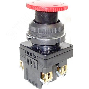 КЕ-131 У3 исп.1, красный, 2з, гриб с фиксацией, IP40, 10А, 660В, выключатель кнопочный (ЭТ) | ET529297 | Электротехник - Электротехник
