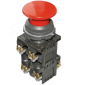 КЕ-192 У2 исп.5, красный, 4р, гриб без фиксации, IP54, 10А ,660В, выключатель кнопочный  (ЭТ) - Электротехник