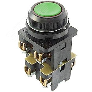 КЕ-012 У3 исп.2, зелёный, 3з+1р, цилиндр, IP40, 10А, 660В, выключатель кнопочный (ЭТ) | ET010382 | Электротехник - Электротехник