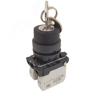 КПЕ 1111 -К УХЛ3, чёрный, 1но+1нз, ключ на 2 положения с фиксацией, IP40, переключатель  (ЭТ) (ET012432) - Электротехник