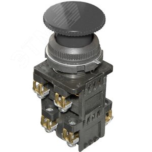 КЕ-192 У2 исп.1, черный, 4з, гриб без фиксации, IP54, 10А ,660В, выключатель кнопочный  (ЭТ) - Электротехник