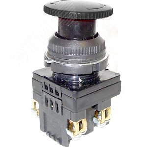КЕ-141 У2 исп.4, черный, 1з, гриб с фиксацией, IP54, 10А, 660В, выключатель кнопочный  (ЭТ) - Электротехник