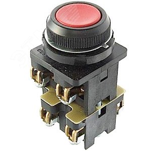 КЕ-012 У3 исп.7, красный, 2з+1р, цилиндр, IP40, 10А, 660В, выключатель кнопочный  (ЭТ) - Электротехник