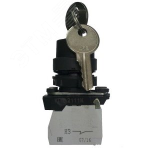 КПЕ 1122 -К УХЛ3, чёрный, 2но+2нз, ключ на 2 положения с фиксацией, IP40, переключатель  (ЭТ) (ET012450) - Электротехник