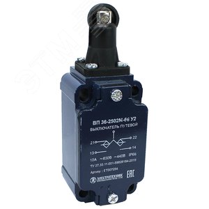 ВП 36-2502М-66 У2, толкатель с роликом, 1з+1р, инерционный, 30х60 мм, без сальника, 3А, IP66, выключатель путевой (ЭТ) | ET007254 | Электротехник - Электротехник
