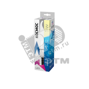 Лампа светодиодная LED Свеча на ветру 5Вт Е27 230v 3000K 340Лм - КОСМОС