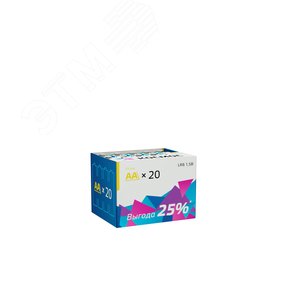 Батарейка  LR6 (AA) 1.5V Alkaline 20BOX - КОСМОС