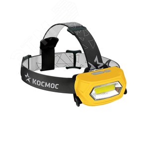 Фонарь налобный аккумуляторный, 3W COB LED, аккумулятор 3,7V 800mAh, 210Lm, 6 часов - КОСМОС