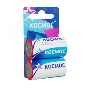 Батарейка  R14 (С) 1.5V Zinc carbon 2BL - КОСМОС
