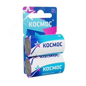 Батарейка  R20 (D) 1.5V Zinc carbon 2BL - КОСМОС