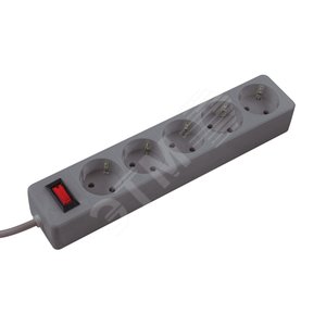 Фильтр сетевой ПВС 3х0.75 серый 1.8м с выключателем - КОСМОС