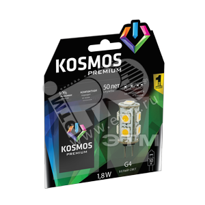 Лампа светодиодная LED 1.8Вт 12В G4 белая (KLED1.8wJCG412v4500) - КОСМОС