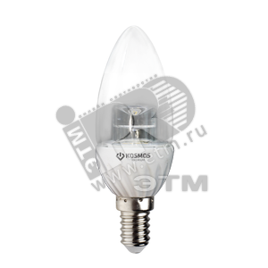 Лампа светодиодная LED 4Вт 230v E14 230v D36х102 холодный (свеча) - КОСМОС