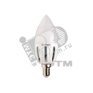 Лампа светодиодная LED 5Вт 230v E14 230v D36х102 холодный (свеча) - КОСМОС