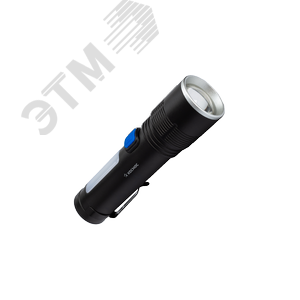 Фонарь аккумуляторный ручной 10Вт LED+2Вт COB LED zoom-линза Li-ion 18650 1800мА.ч корпус анодированный алюм. USB-шнур type C зажим для крепления КОСМОС KOC133Lit - КОСМОС