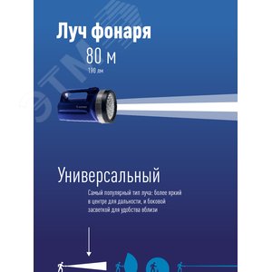 Фонарь-прожектор , 19 LED, 4 батарейки D, 190 lm, - фото 4
