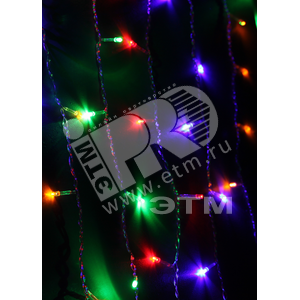 Гирлянда 200 LED RGB 2.5*1.1м 8 режимов (KOC_CUR200LED_RGB) - КОСМОС