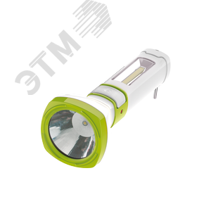 Фонарь ручной аккумуляторный 5W LED + 2W COB LED, аккумулятор 4V 1,2 Ah, 270Lm - 3 часов, 200 Lm - 6 часов - КОСМОС