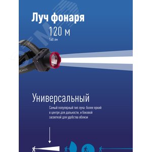 Фонарь налобный аккумуляторный, 1W, аккумулятор 4V 0,5Ah, 140Лм, 12 часов - фото 3