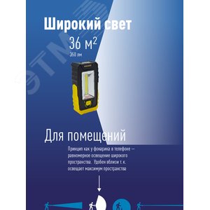 Фонарь-светильник  KocAu6006COB, 5W COB + 4 White LED, 3 батарейки ААА , 180Lm, Космос (KocAu6006COB) - фото 4