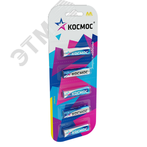Элемент питания LR6 AA, Alkaline 1.5В, 5Bl - КОСМОС