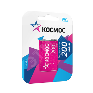 Аккумулятор 200мАч 6F22 NiMh 1Bl - КОСМОС